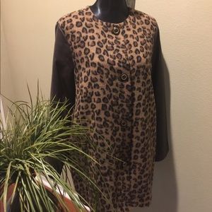 Michael Kors Animal Print Faux Leather Coat